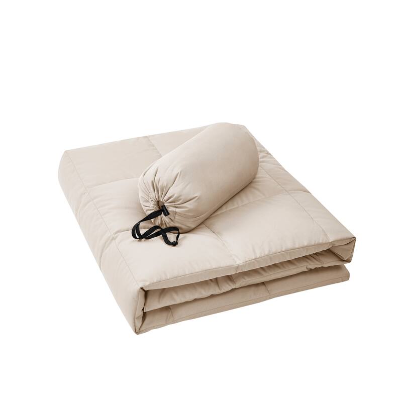 Beautyrest Packable Oversized Down Throw With Slumber Pouch - Ivory