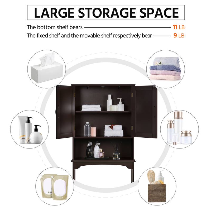 Yaheetech Bathroom Space Saving Organizer Over-the -Toilet with Adjustable Shelf for Bathroom