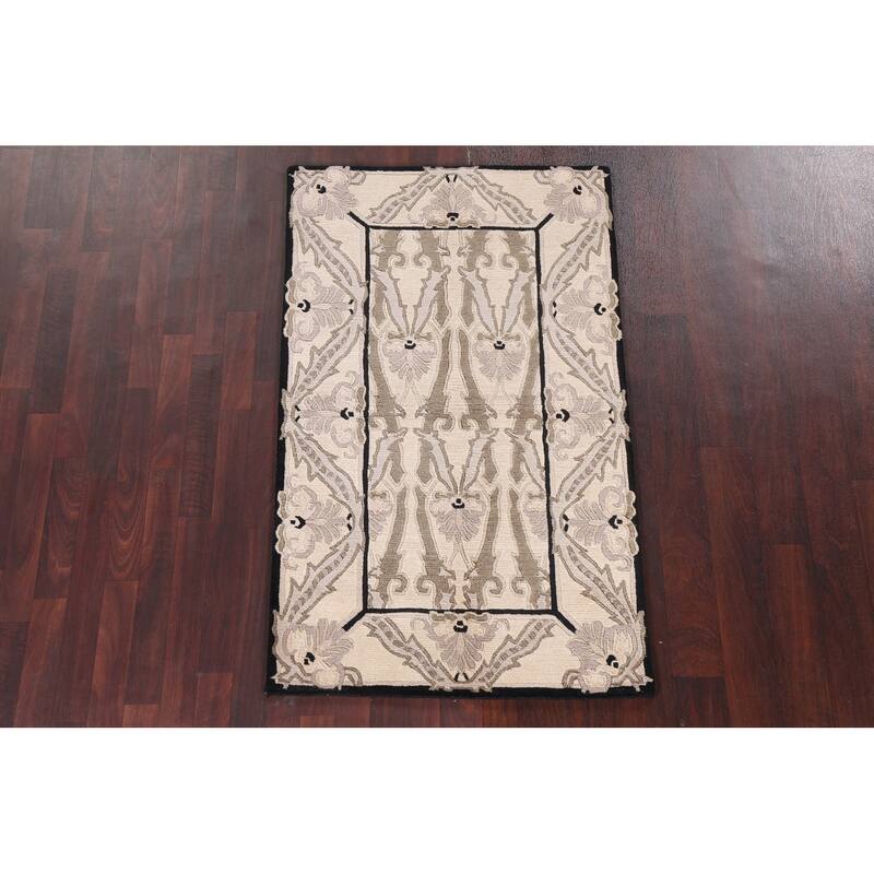 Vegetable Dye Oriental Nepalese Wool Area Rug Hand-knotted Carpet - 3'1" x 5'1"