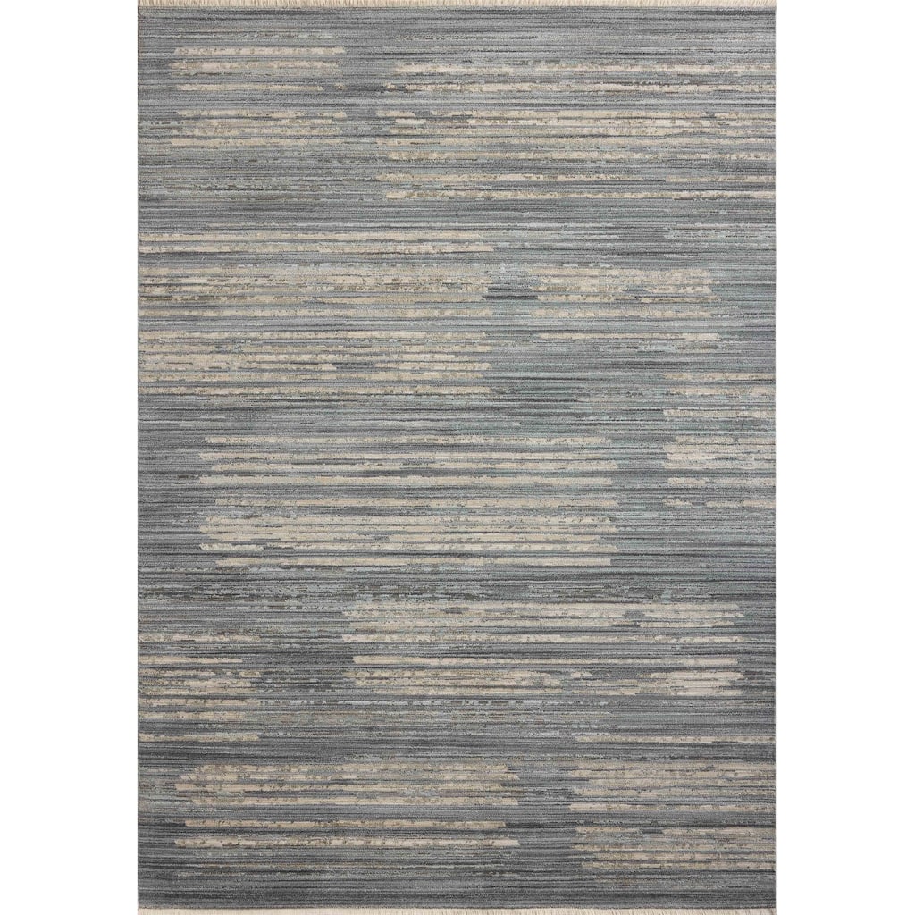 Alexander Home Bradley Modern Abstract Micro Fringe Area Rug