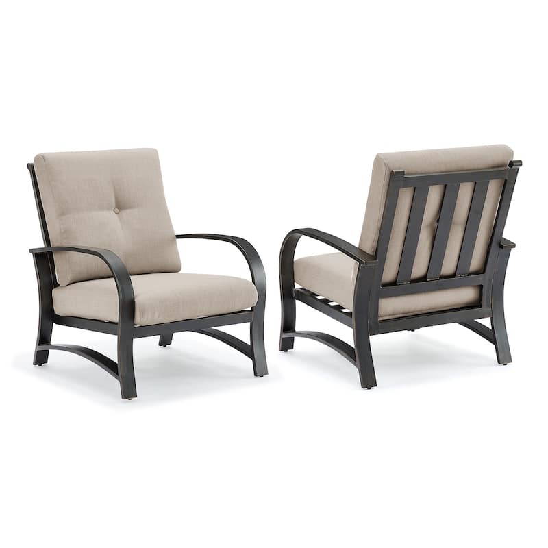 Outdoor Aluminum Chair with Sunbrella Cushion Set of 2