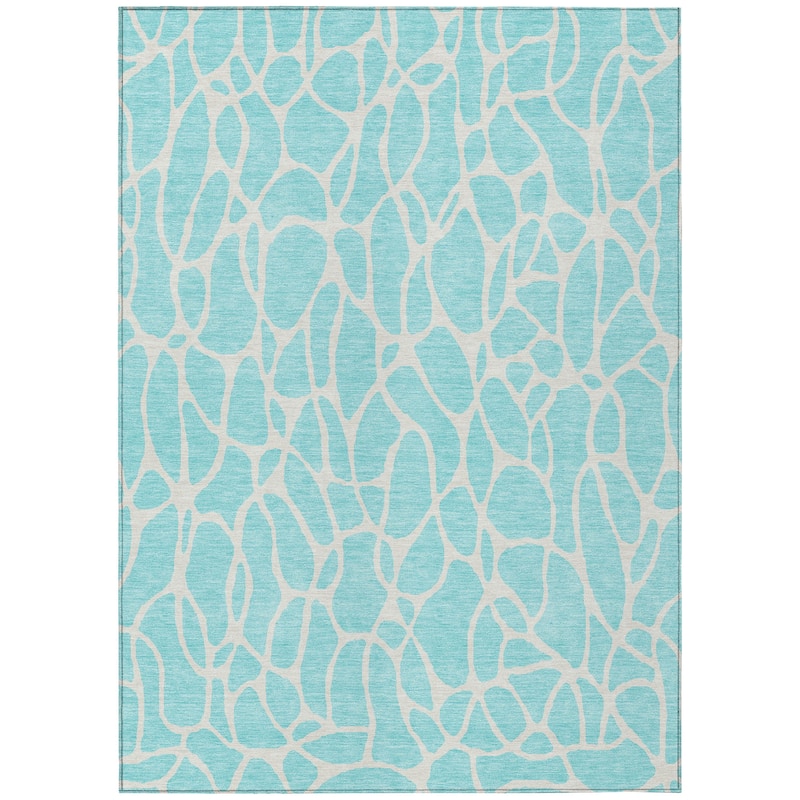 Machine Washable Indoor/ Outdoor Modern Chantille Rug