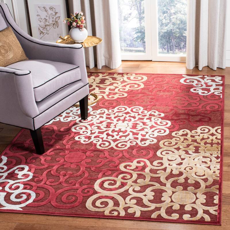 SAFAVIEH Paradise Youliana Modern Viscose Rug - 5'3" x 7'6" - Red/Multi - Rectangle