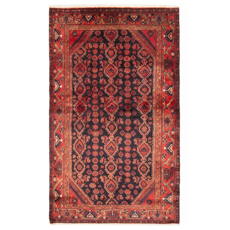 ECARPETGALLERY Hand-knotted Andelz Navy Wool Rug - 4'6 x 7'1 - Dark Navy - 4'6 x 7'1