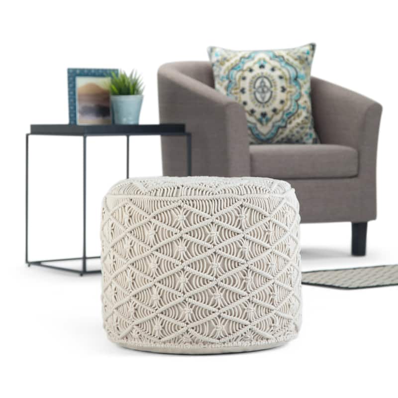 WYNDENHALL Emile Round Macrame Pouf