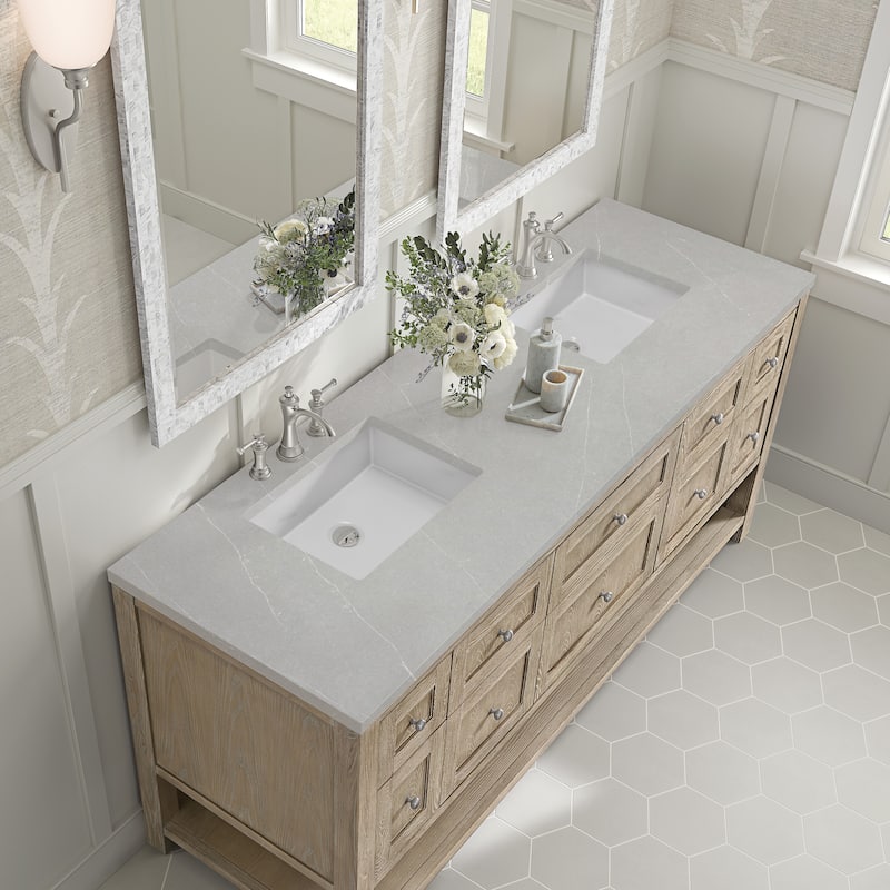 James Martin Vanities Breckenridge 72" Double Vanity, Whitewashed Oak