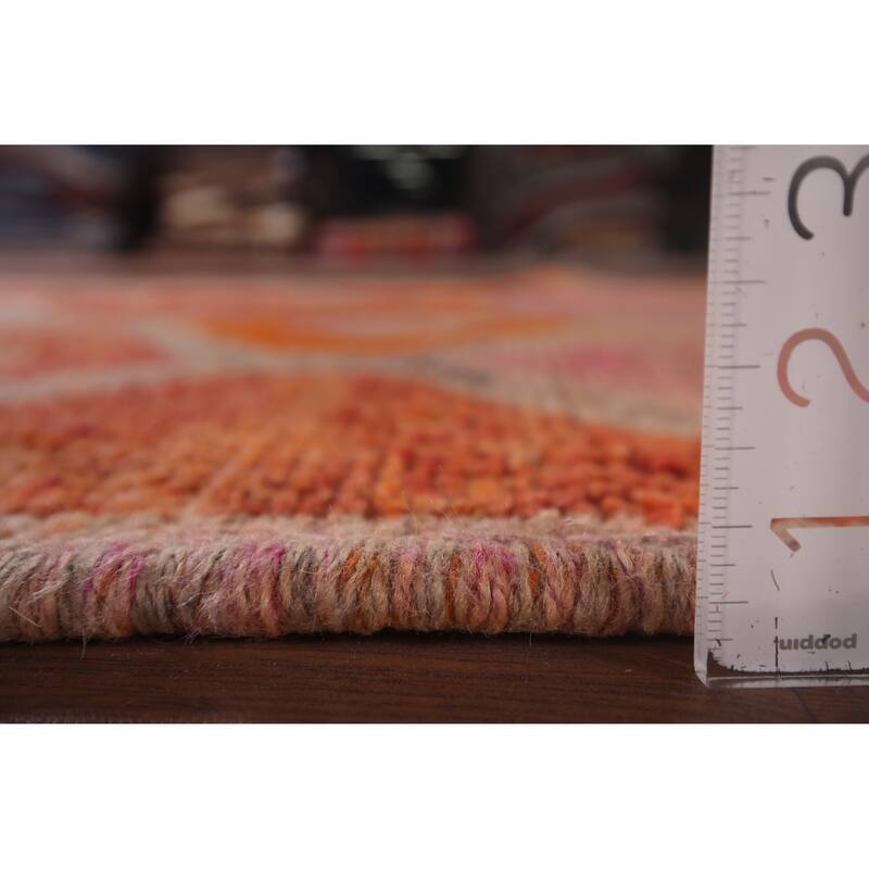 Transitional Oushak Vintage Runner Rug Handmade Turkish Wool Carpet - 3'4"x 10'5"