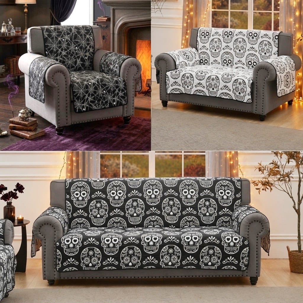 Greenland Home Fashions Novelty Halloween Reversible Pet-Friendly Slipcover - Furniture Protector