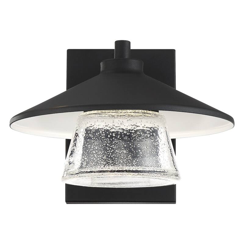 Access Lighting Silo - Marine Grade LED Outdoor Sconce - Black Finish - Seeded Glass