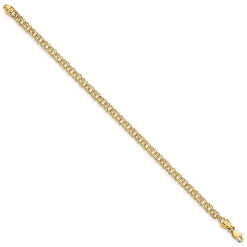 Curata 10k Yellow Gold 3.75mm Solid Double Link Charm Bracelet Options: 7" 8"