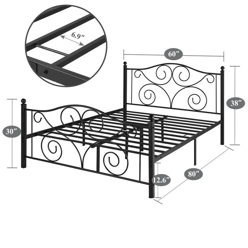 Taomika 3-Pieces Bed Frame and Modern Nightstands Sets