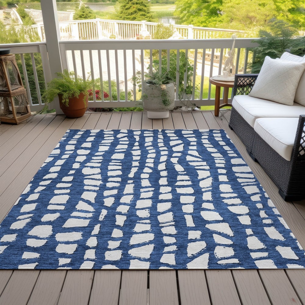 Machine Washable Indoor/ Outdoor Chantille Modern Abstract Rug