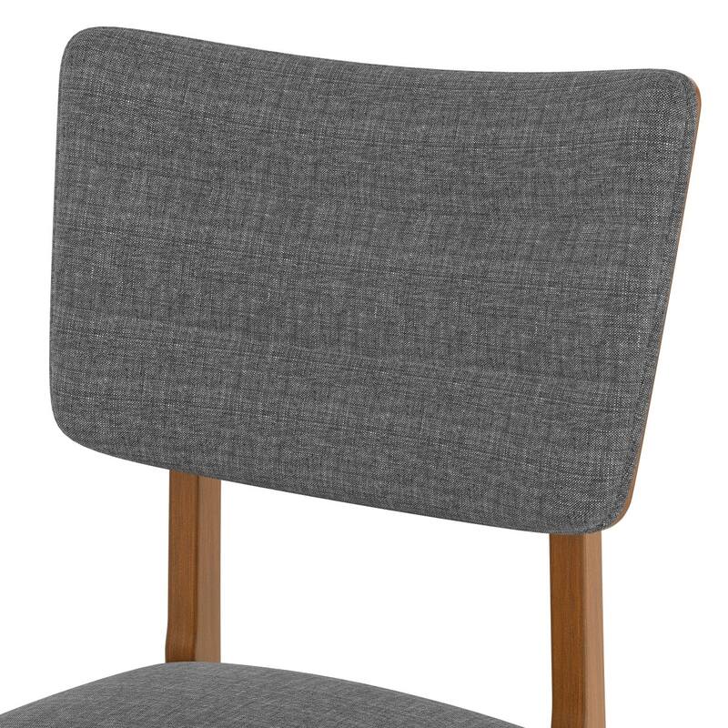 42.75" Farmhouse Wood Table and 4 Upholstered Chairs, 5-Piece Dining Set