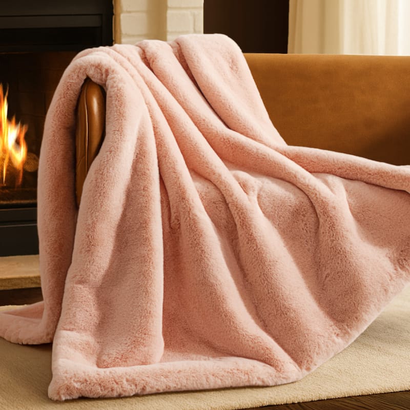 Bare Home Faux Fur Blanket - Ultra-Soft Blanket - Luxurious Fuzzy Warm