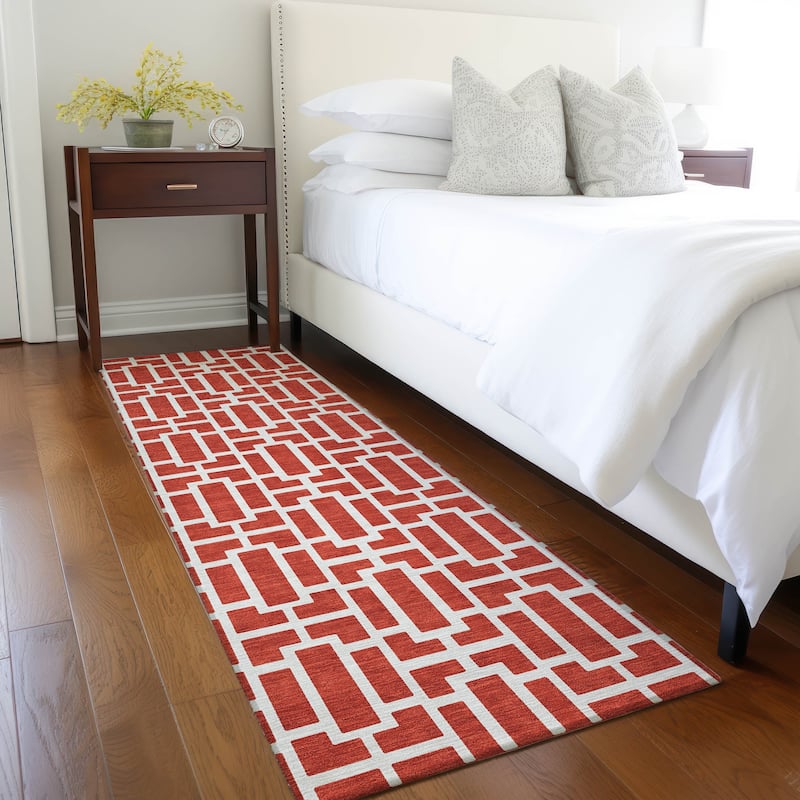 Machine Washable Indoor/ Outdoor Chantille Contemporary Geo Rug