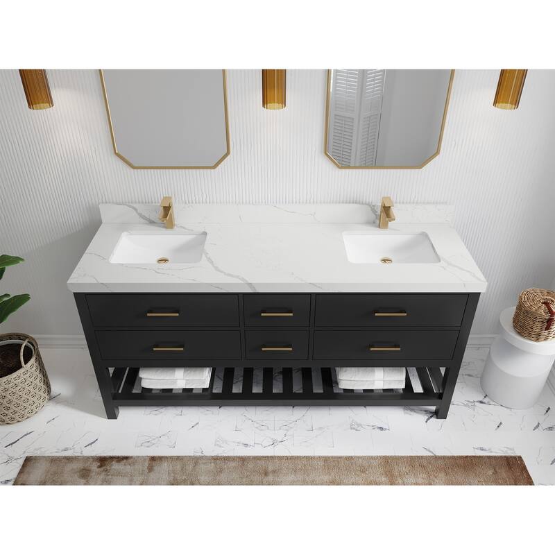 Willow Collections 72 in. W x 22 in. D Parker Double Sink Bathroom Vanity with Countertop