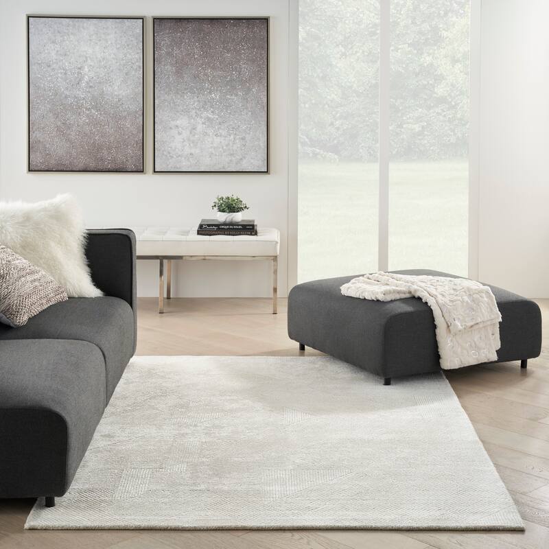 Michael Amini Abstract Linear Shimmer Area Rug