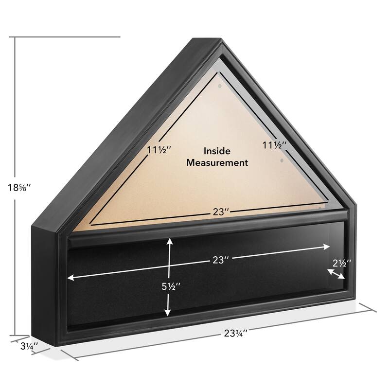 Military Medal and  Burial Flag Shadow Box Display Case