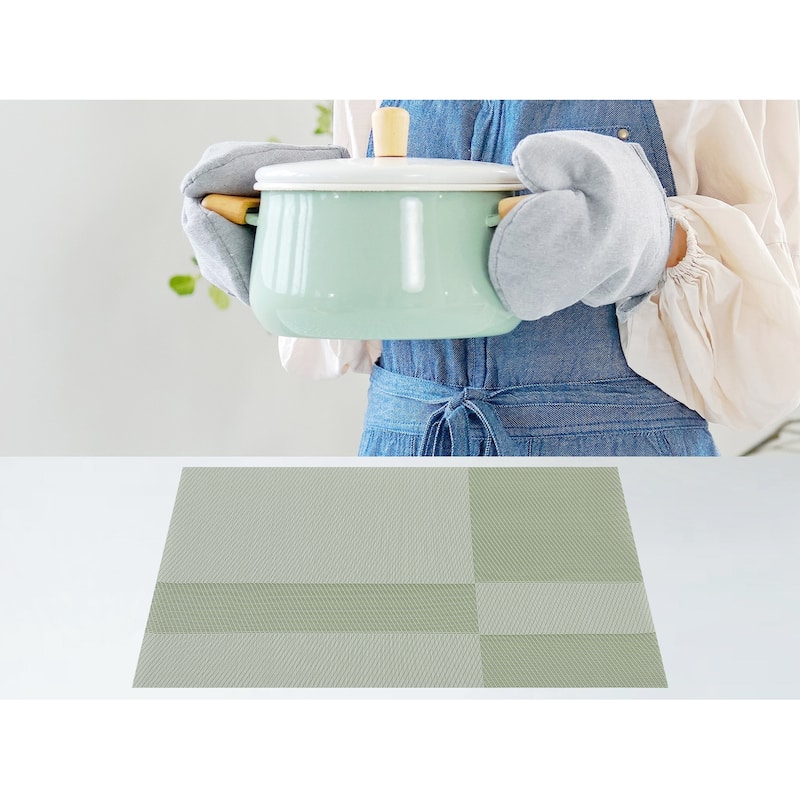 Set of 8 PVC Placemats for Kitchen Dining Table Decor, Table Placemats Wipeable Table Mat - 18*12in