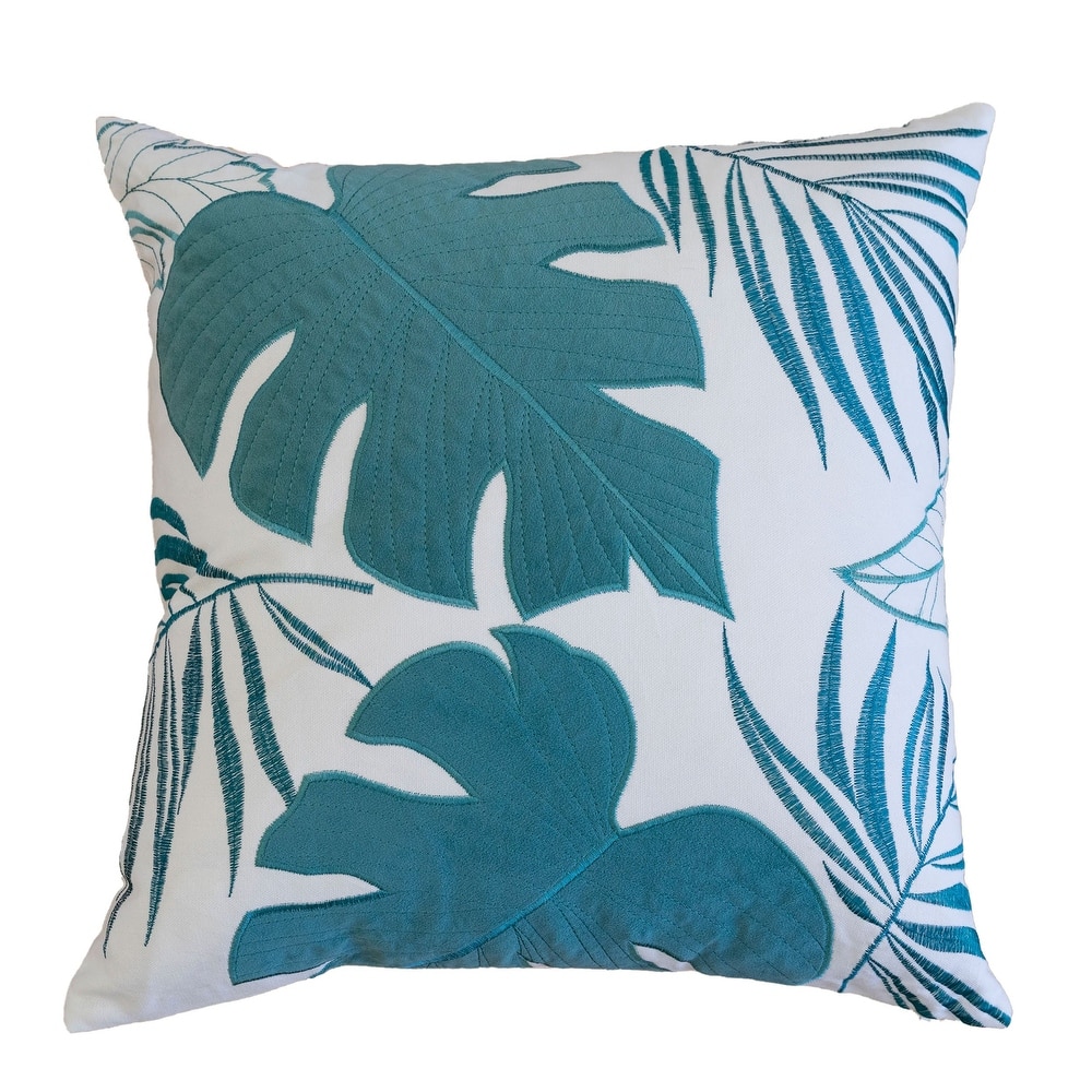 Leaf Pattern Decorative Pillow with Velvet Cover 20x20 Inches