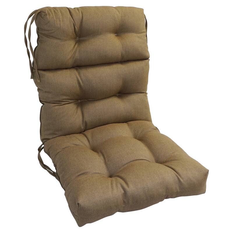 22-inch by 45-inch Tufted Indoor Seat/Back Chair Cushion (Multiple Fabrics) - 22 x 45 - Tan