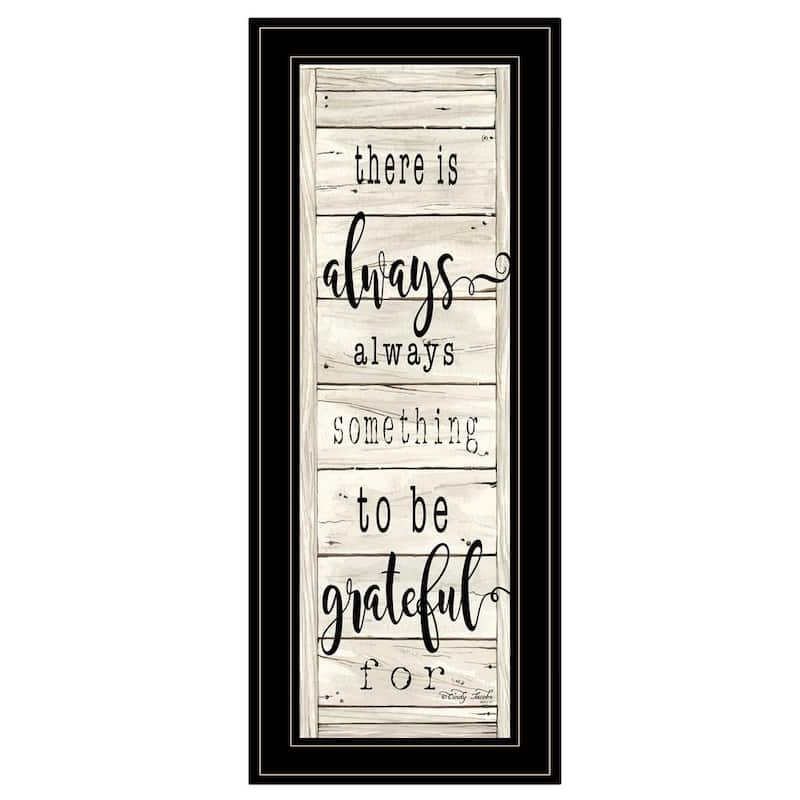 TrendyDecor4U Farmhouse "Be Grateful Collection" Framed Print Wall Art by Cindy Jacobs - Off-White