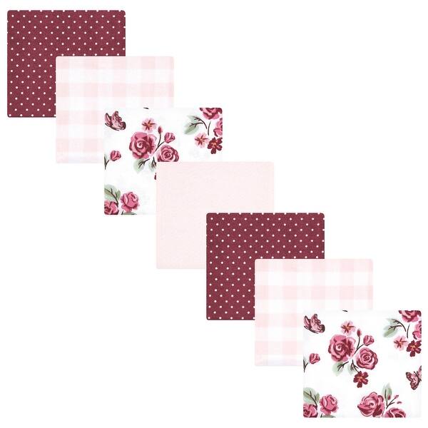 slide 1 of 1, Hudson Baby Infant Girl Cotton Poly Flannel Receiving Blankets Bundle, Sweet Roses, One Size - Sweet Roses - One Size One Size - Sweet Roses