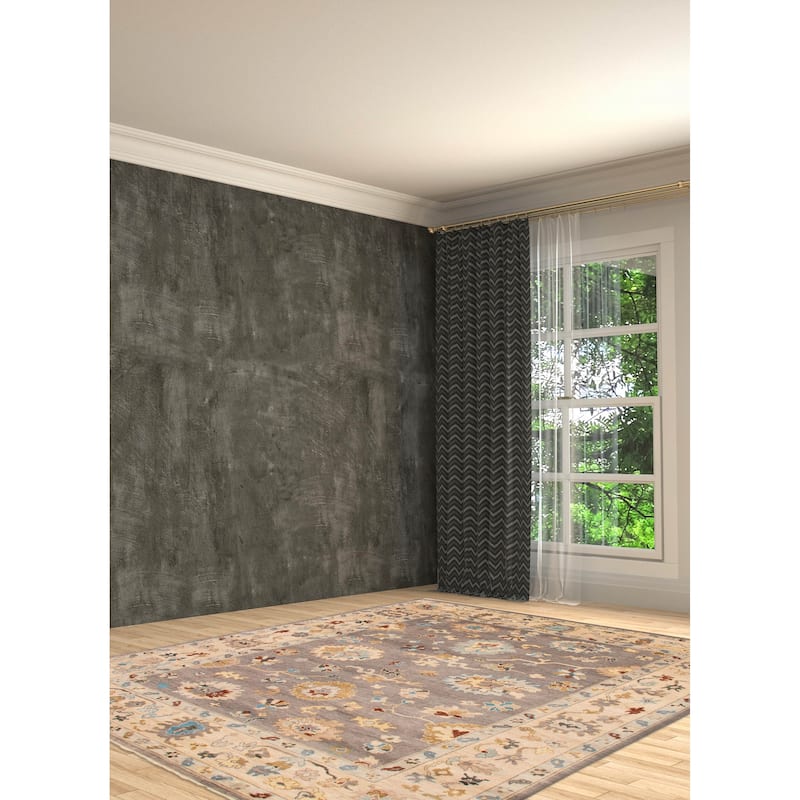 ECARPETGALLERY Hand-knotted Modern Oushak Grey Wool Rug - 8'10 x 11'8