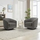 preview thumbnail 31 of 122, UIXE 360° Swivel Barrel Accent Chair Armchair For Living Room Set of 2 - Grey-Fabric 2Set