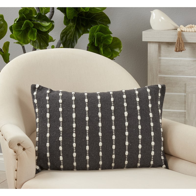 Throw Pillow With Chunky Striped Design