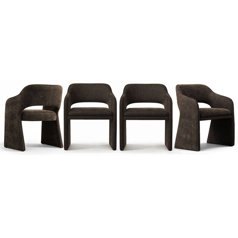 19" Seat Height Upholstered Fabric Dining Armchair (Set of 4)