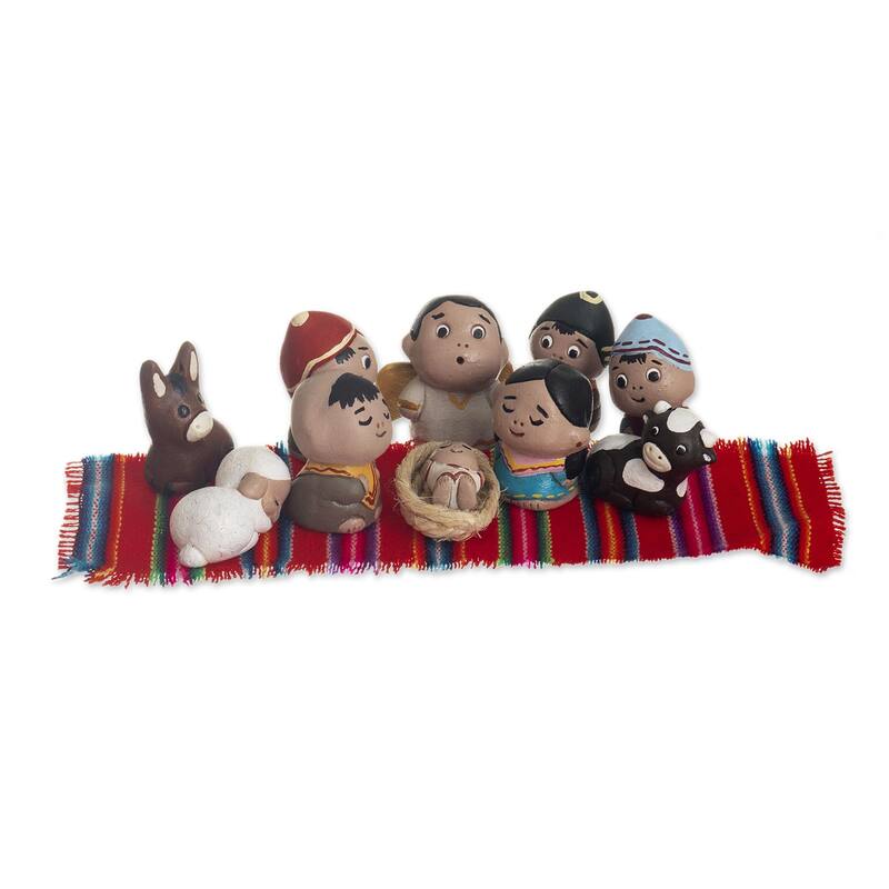 Novica Handmade Wise Andeans Ceramic Nativity Set (10 Pieces)