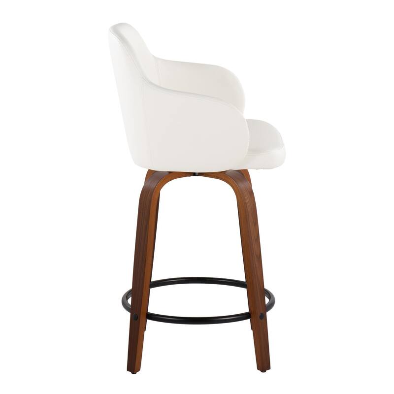 Carson Carrington Iglabo 24" Fixed-Height Counter Stool with Bent Wood Legs and Round Footrest (Set of 2)