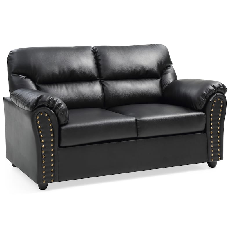 Black Padded Love Seat For Modern Living