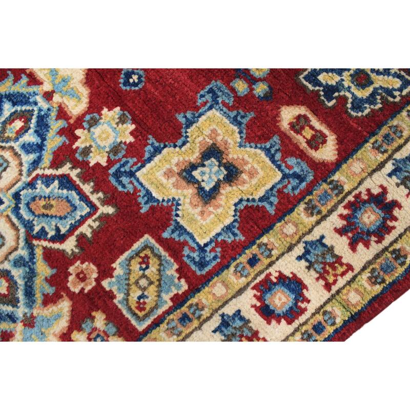Bohemian Kazak Sidney Red/Beige Wool Rug - 2'9'' x 4'2''
