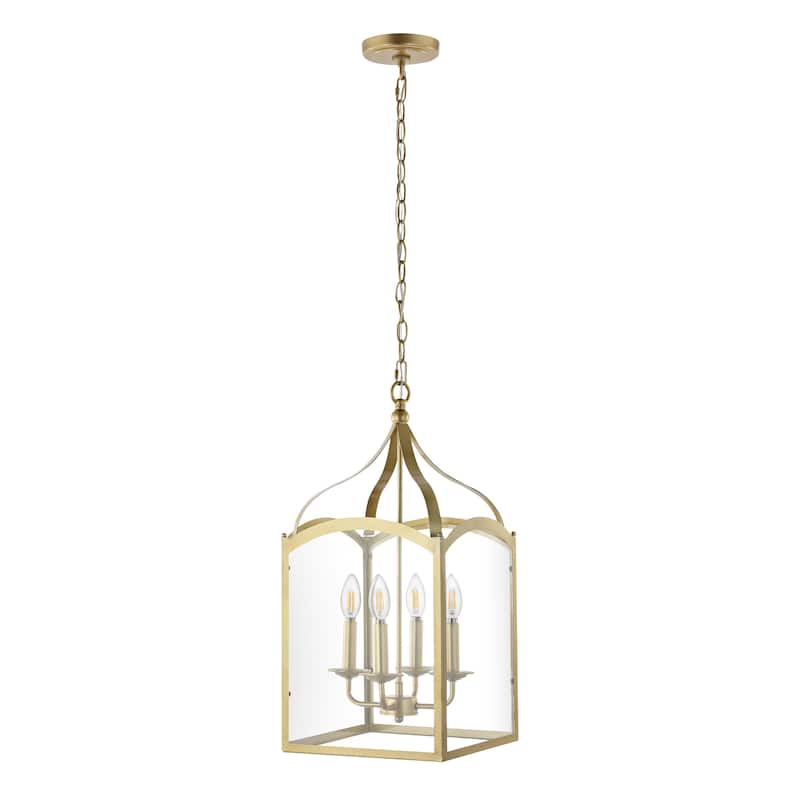Ruth 11" 4-light Lantern Metal/Glass LED Pendant by JONATHAN Y