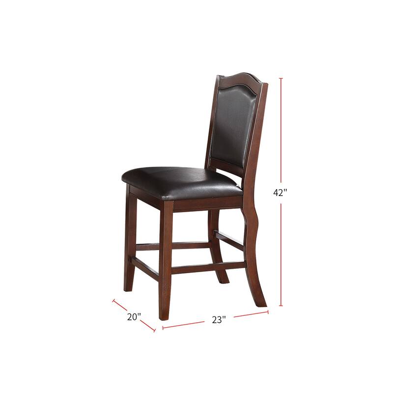 Faux Leather Upholstered Dining Chairs, Brown(Set of 2)