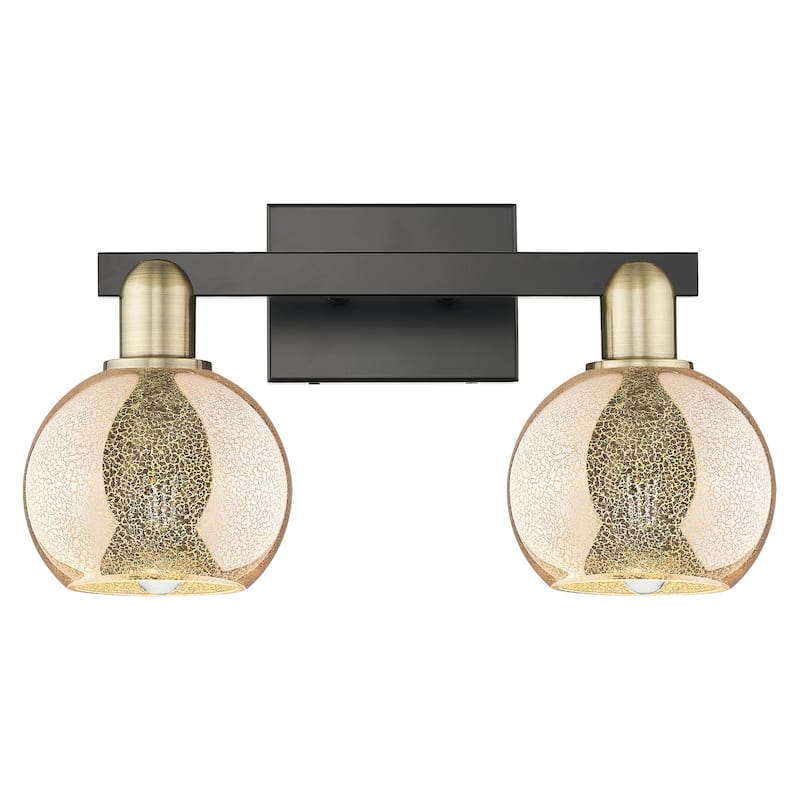 Innovations Lighting 716-2W-10-17 Athens Vanity Athens 2 Light 17" - Black Antique Brass / Mercury