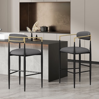 Elmore Fabric and Iron 30 Inch Barstools (Set of 2) by Christopher Knight Home