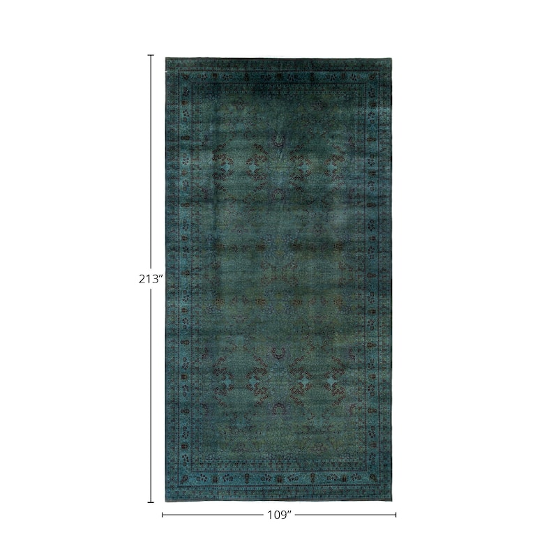 Overton Handknotted Wool Vintage Inspired Contemporary Overdyed Gray Area Rug - 17' 9" x 9' 1"