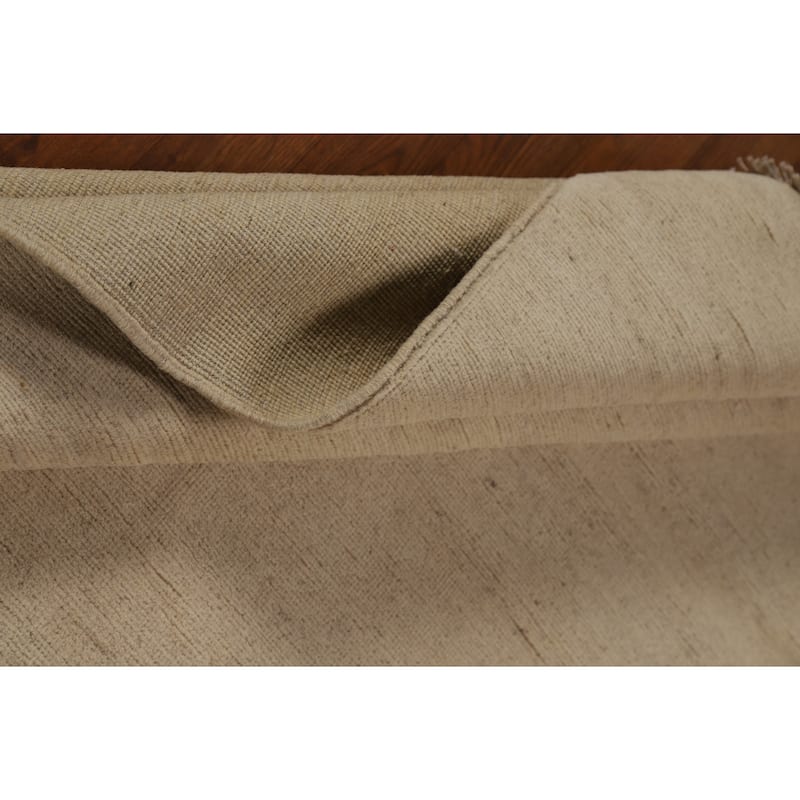 Beige Gabbeh Modern Rug Hand-Knotted Wool Carpet - 4'2"x 5'10"