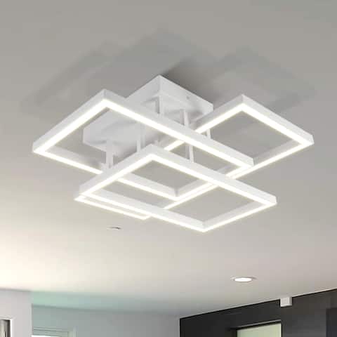VONN Lighting Radium 28-inch ETL Certified Integrated LED Rectangular Ceiling Light in White - 28"L x 27.5"W x 6.75"H
