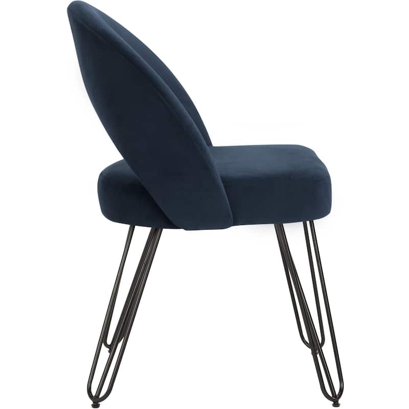 SAFAVIEH Jora Velvet Retro Navy Side Chair (Set of 2)