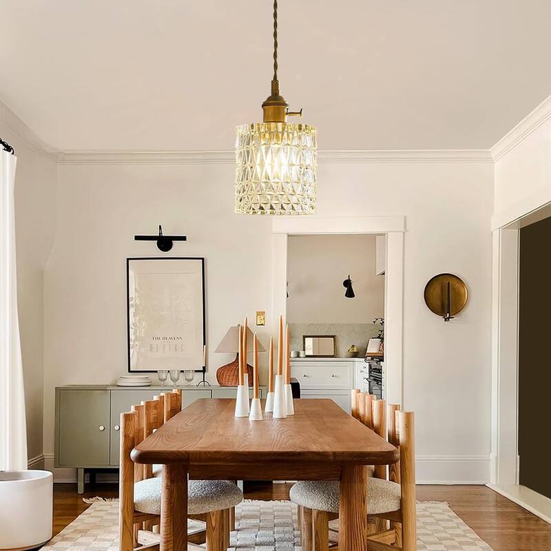 Vintage bedroom light gold pendant light brass, glass hanging lamp