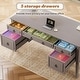 preview thumbnail 153 of 156, Farmhouse Executive L Shaped Desk Home Office Desk with Drawers and Storage Cabinet & Power Outlet