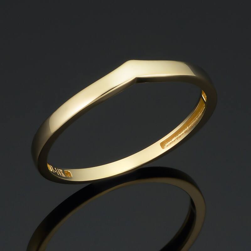 Fremada 14k Yellow White or Rose Gold 3.25 millimeter Chevron Midi Stackable Minimalist Ring