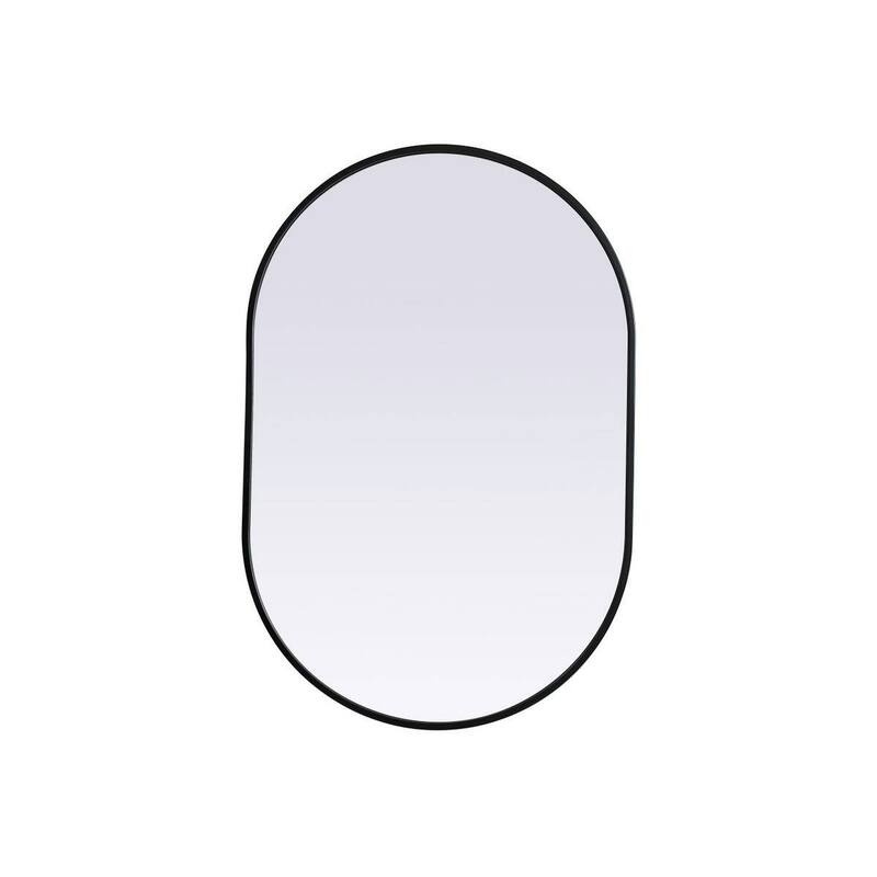 Elegant Lighting MR2A2436 Asha 24" W x 36" H Modern Oval Bathroom Wall - Black