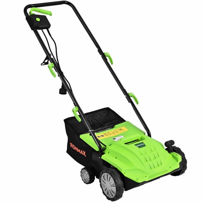12-AMP Corded Electric Scarifier & Dethatcher 13" Cutting Width with 40L Grass Collection Bag - 40" x 20" x 40"