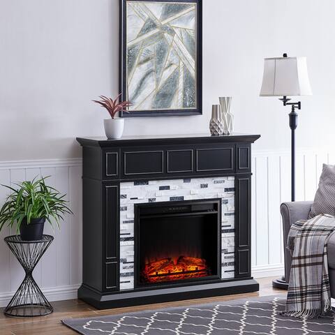 SEI Furniture Dre Marble Electric Fireplace