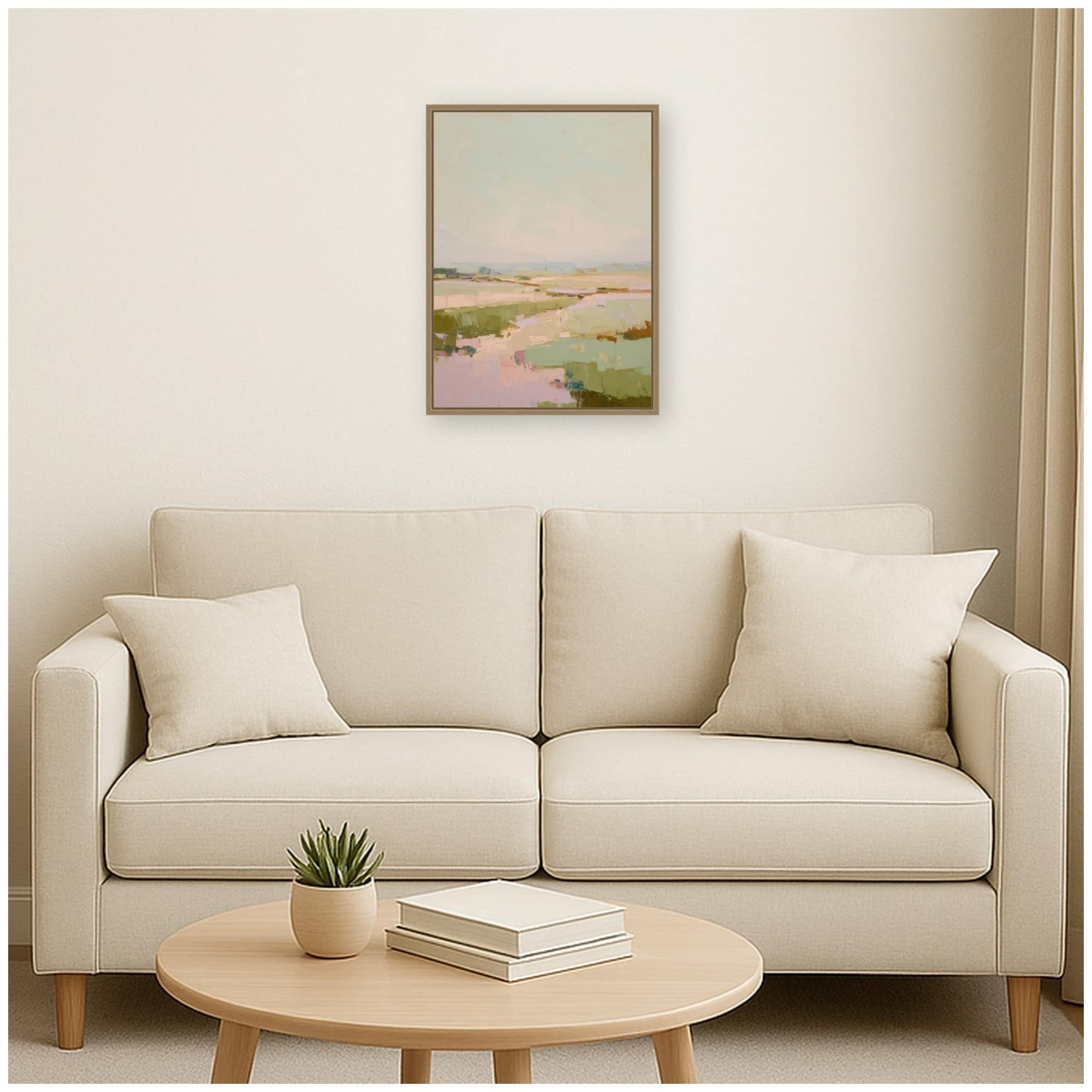 Kate and Laurel Calming Landscape IV by Amy Lighthall Framed Canvas Wall Art Print